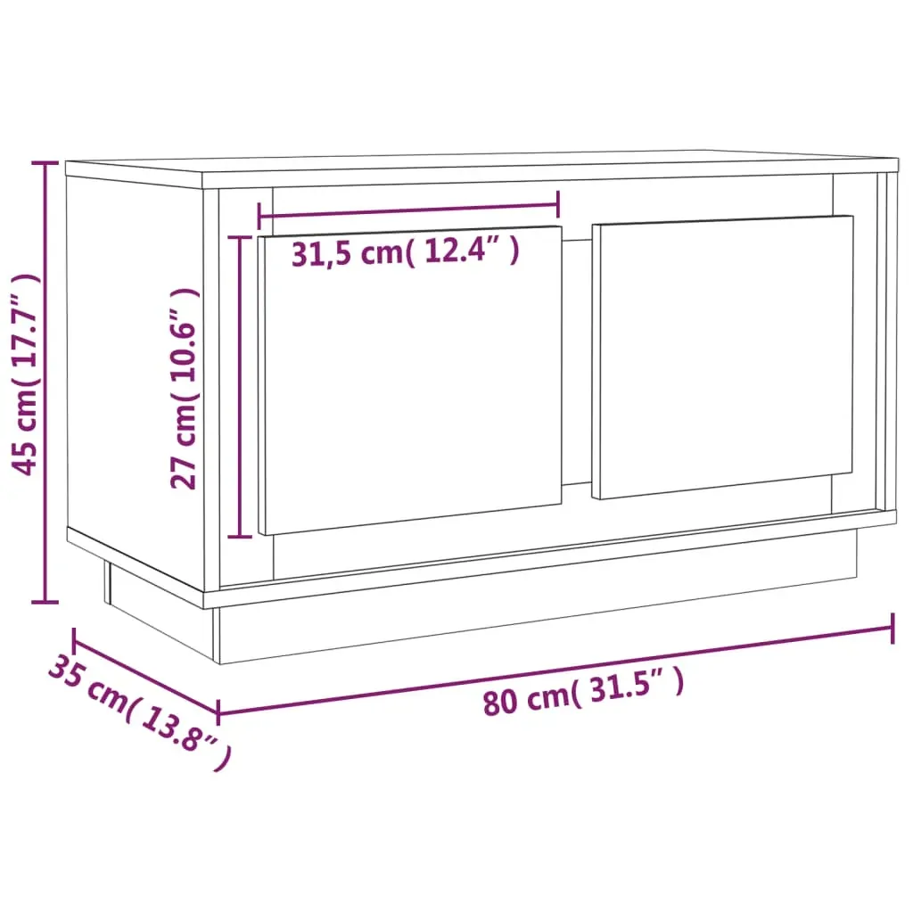 TV Cabinet 80x35x45 cm Engineered Wood Price
