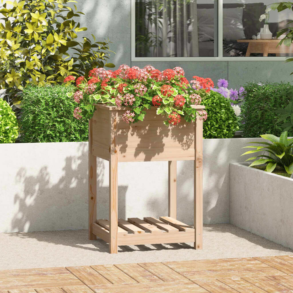 Planter with Shelf Solid Wood Pine Price