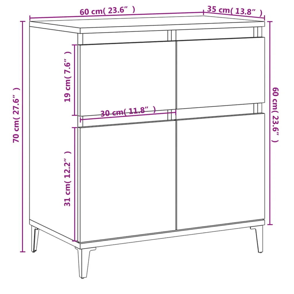 Sideboard 60x35x70 cm Engineered Wood Price