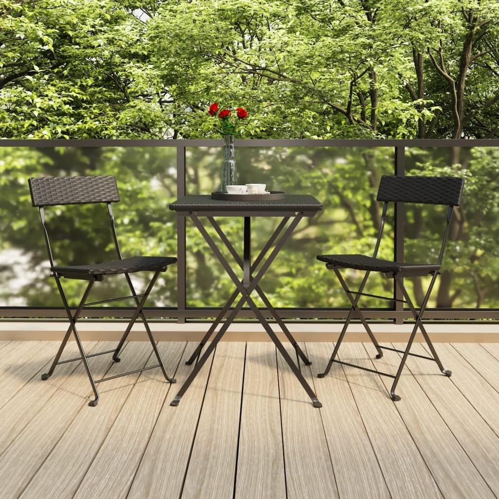 Folding Bistro Chairs Poly Rattan and Steel Price