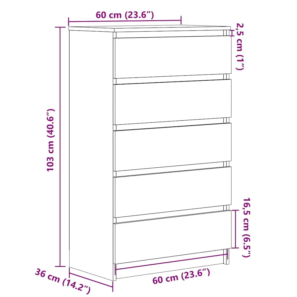Drawer Cabinet 60x36x103 cm Engineered Wood Price