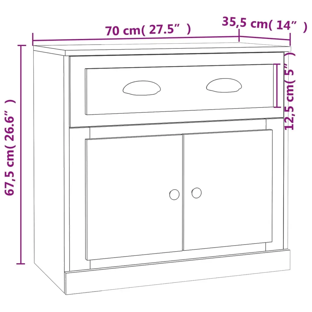 Sideboard 70x35.5x67.5 cm Engineered Wood Price