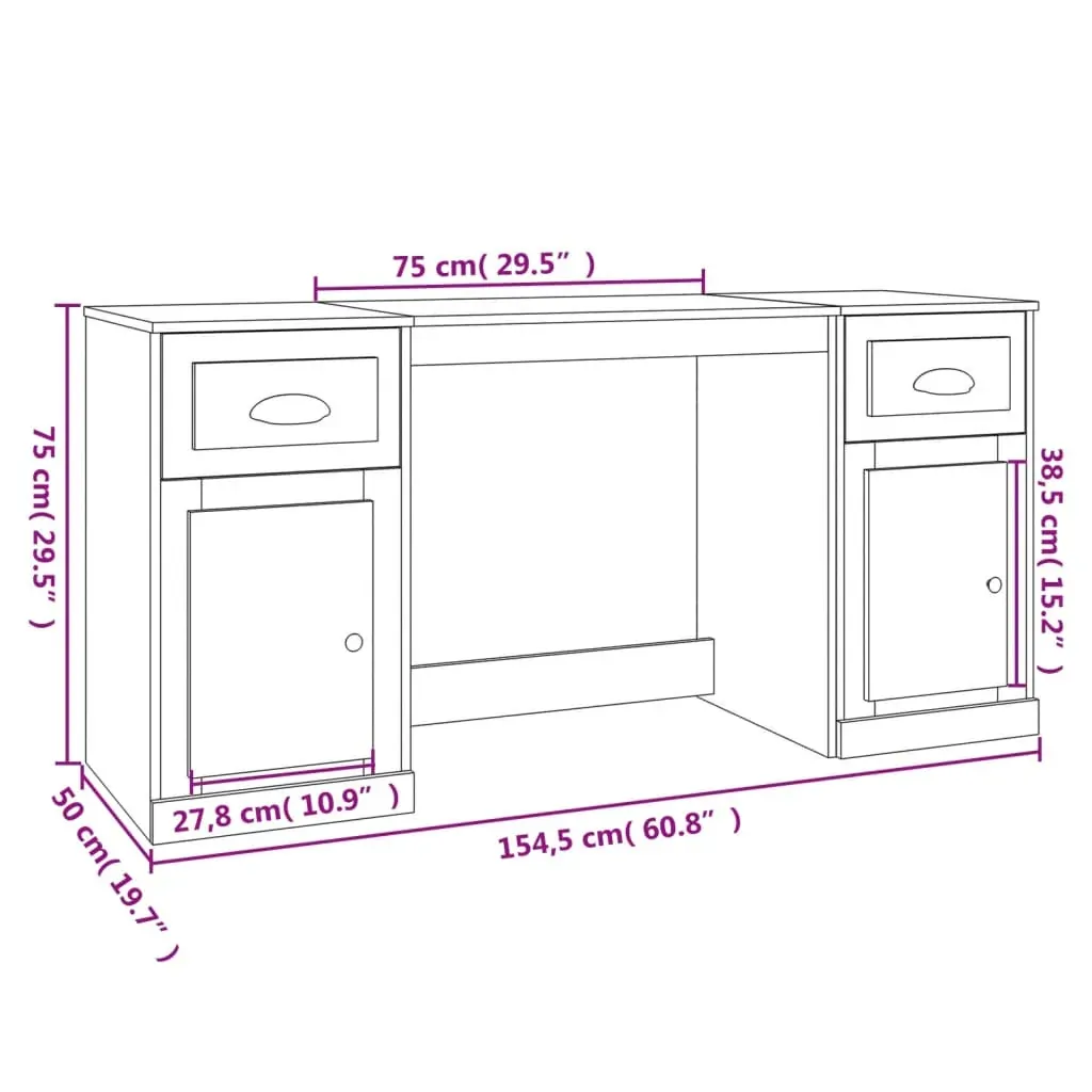 Desk with Cabinet Engineered Wood Price