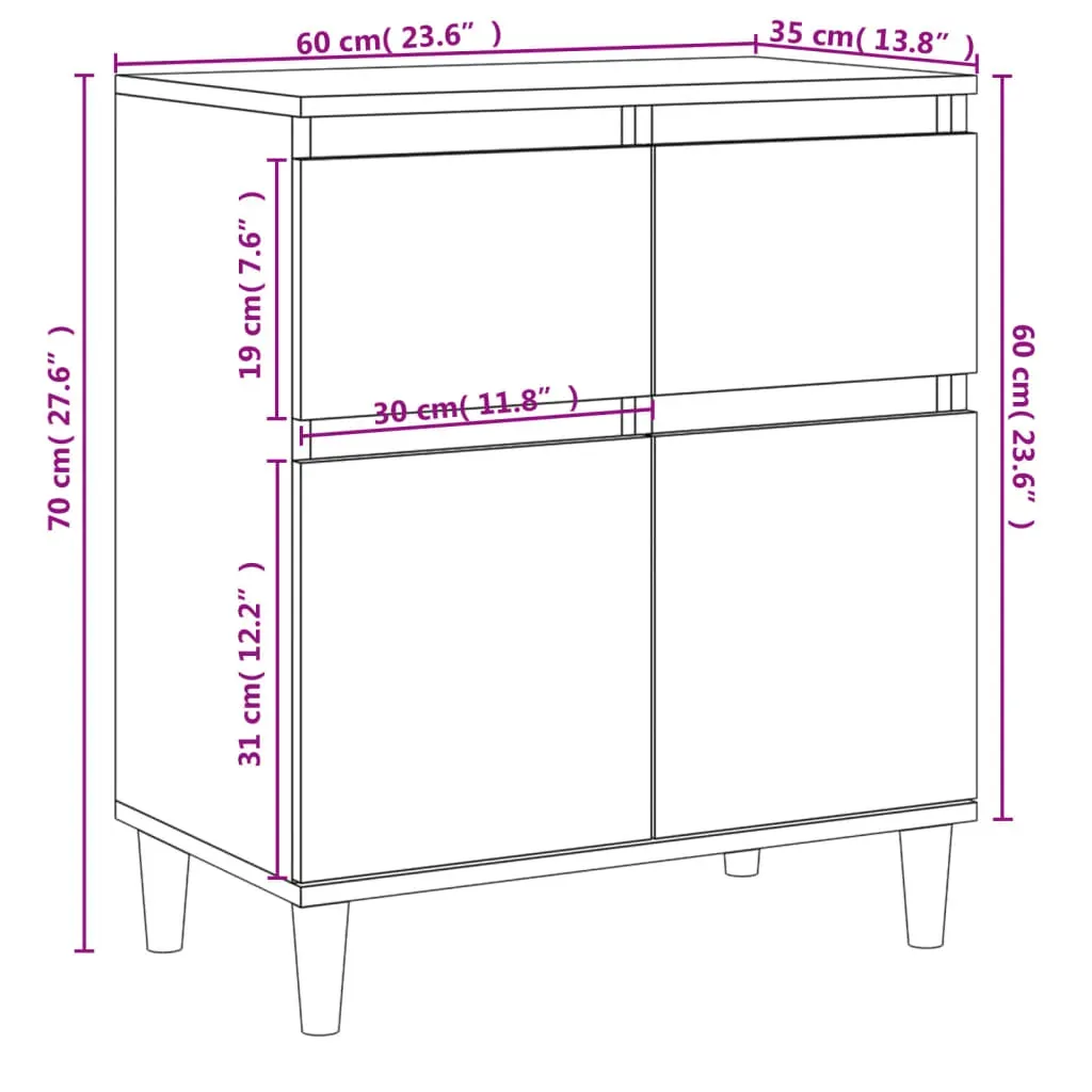 Sideboard 60x35x70 cm Engineered Wood Price