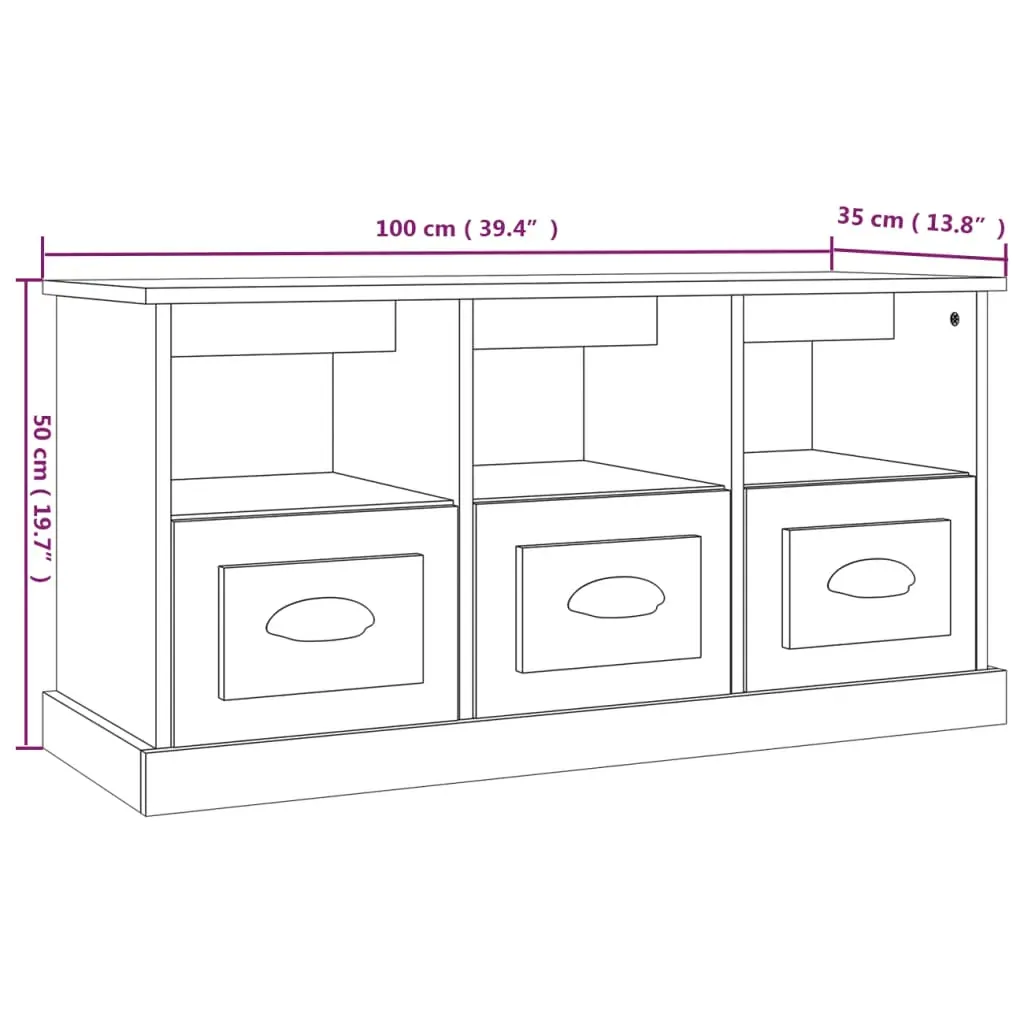 TV Cabinet 100x35x50 cm Engineered Wood Price