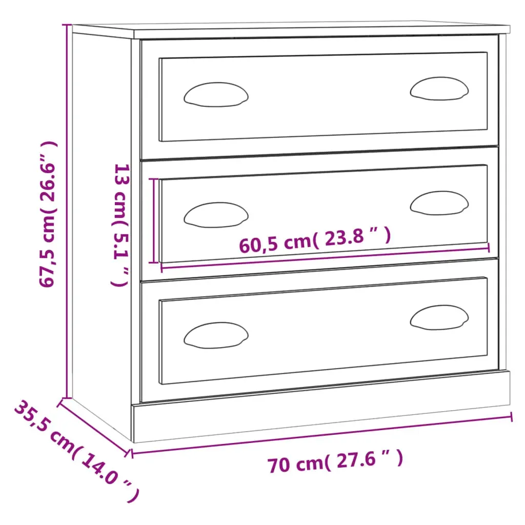 Sideboard 70x35.5x67.5 cm Engineered Wood Price