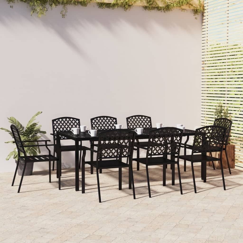 Garden Dining Set Anthracite Steel Price
