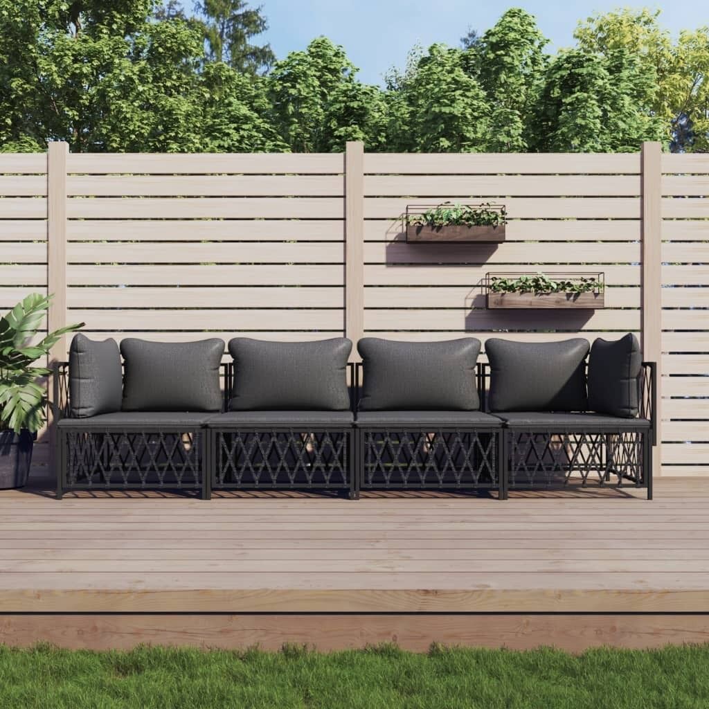 Garden Lounge Set with Cushions Steel Price