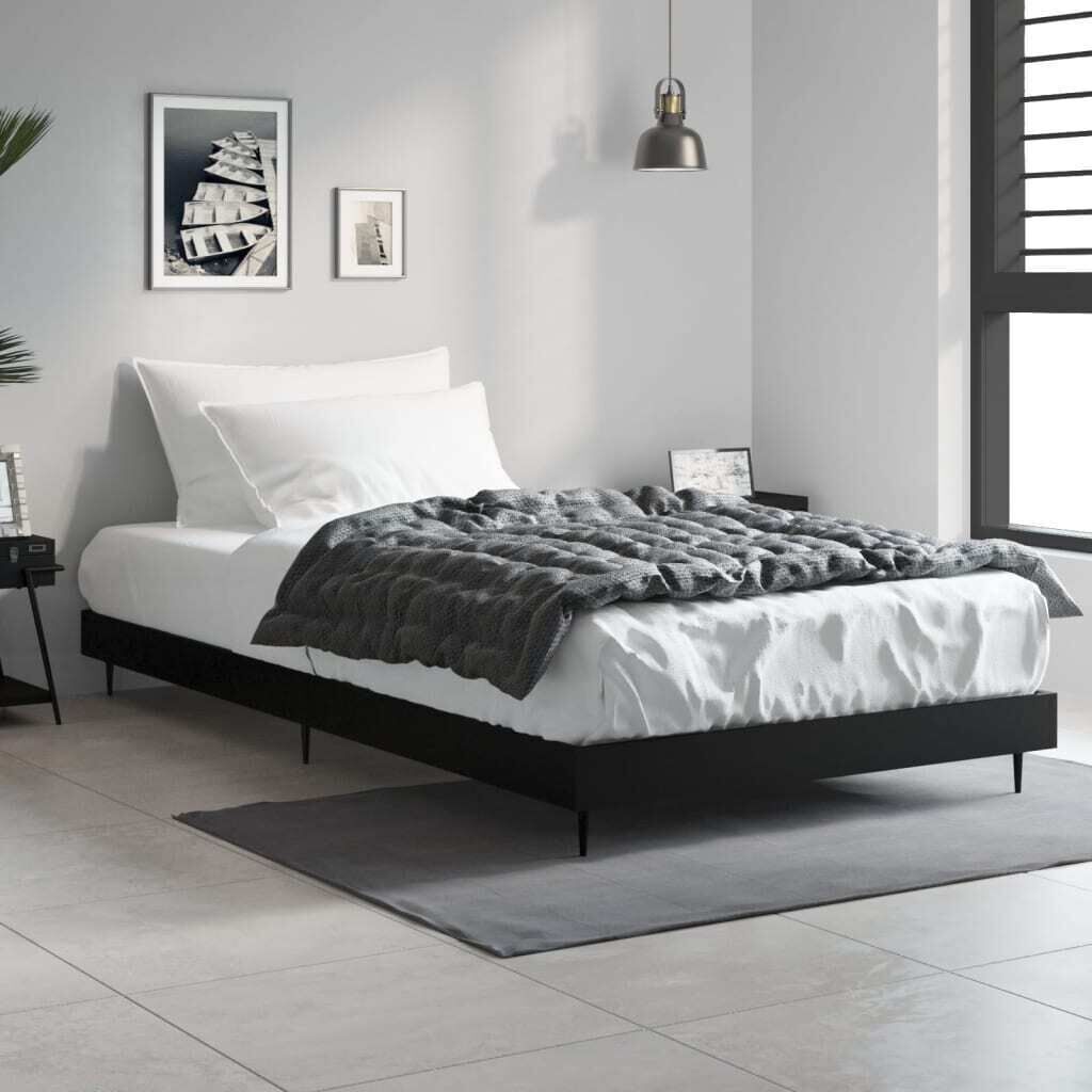 Bed Frame without Mattress White 150x200 cm Engineered Wood Price