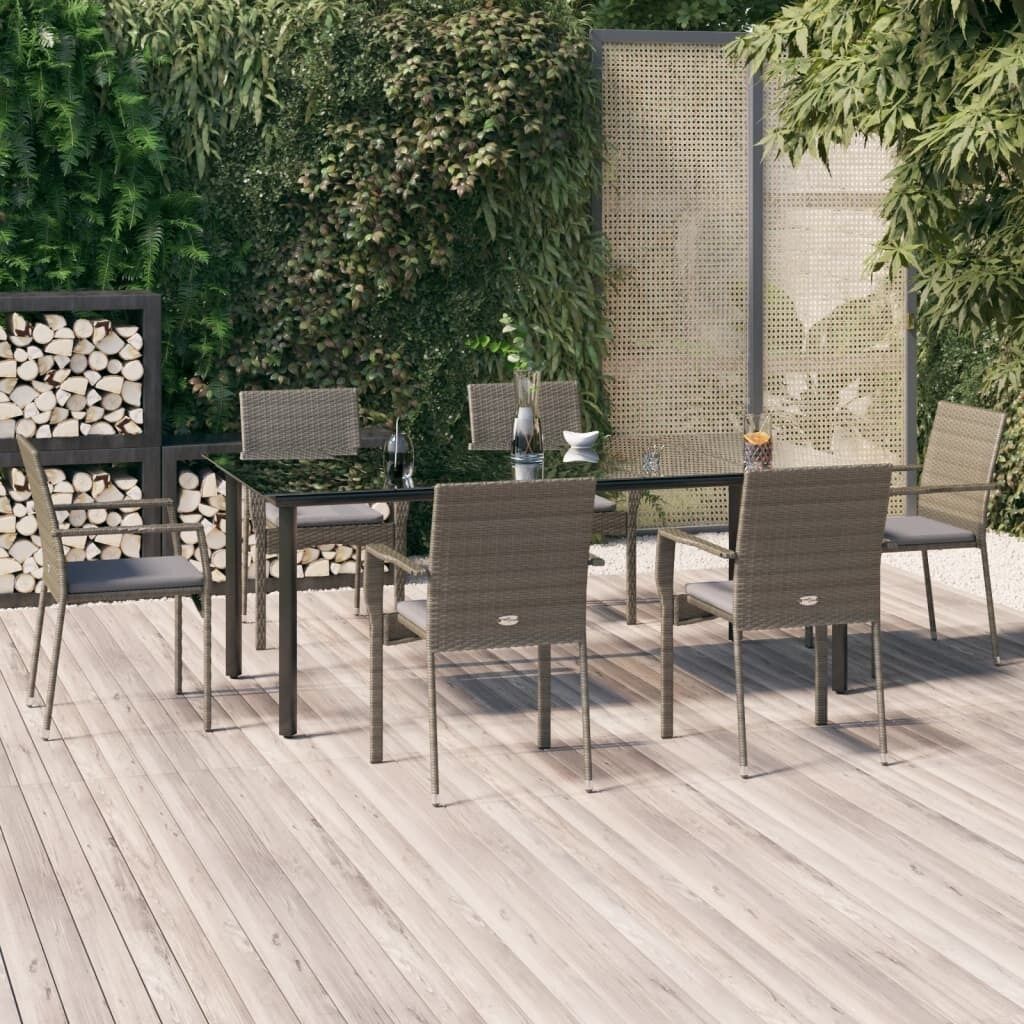 Garden Dining Set with Cushions Poly Rattan Price