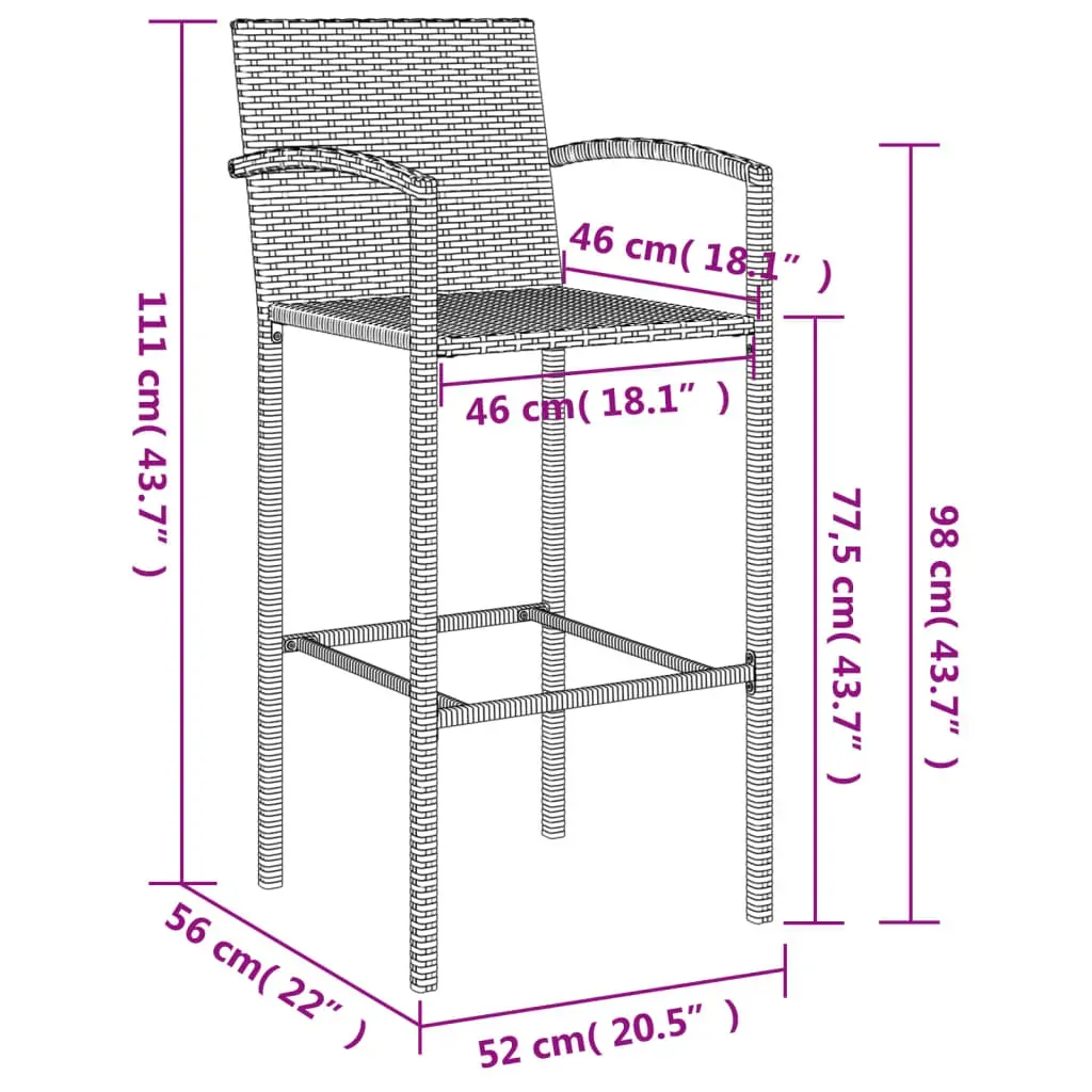Garden Bar Set Poly Rattan Price