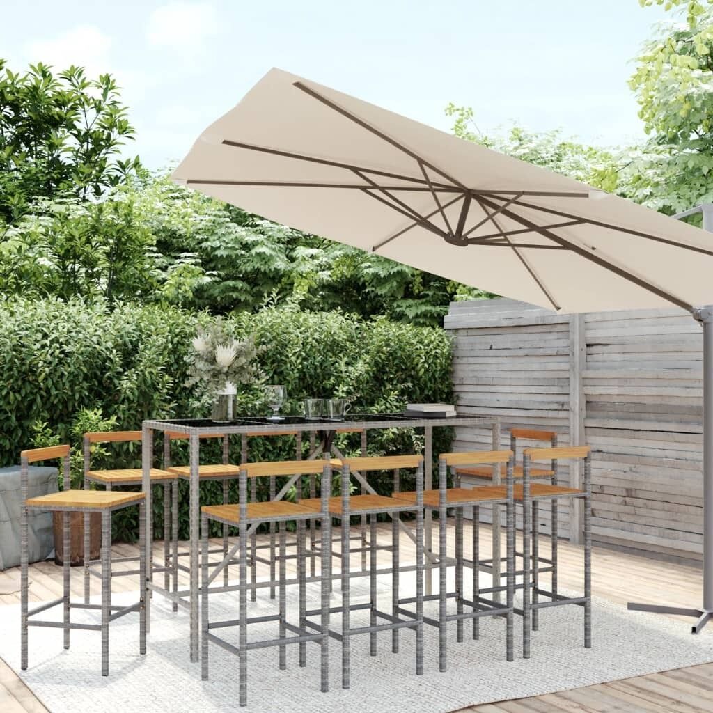 Garden Bar Set Poly Rattan& Solid Wood Acacia Price