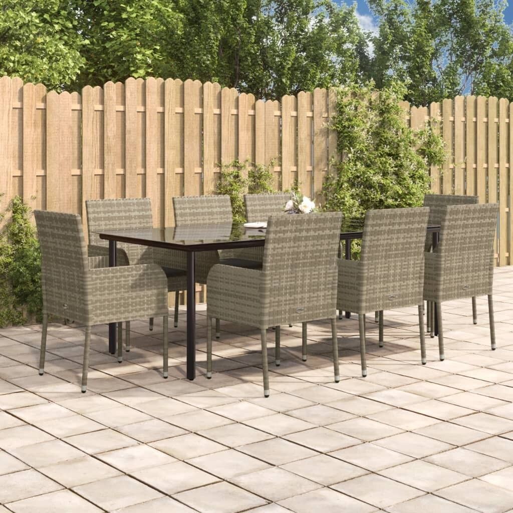 Garden Dining Set with Cushions Poly Rattan Price