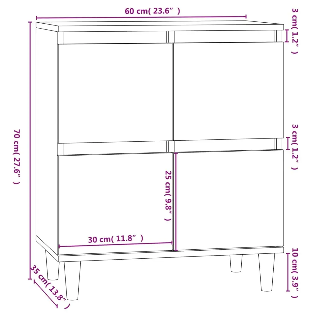 Sideboard 60x35x70 cm Engineered Wood Price