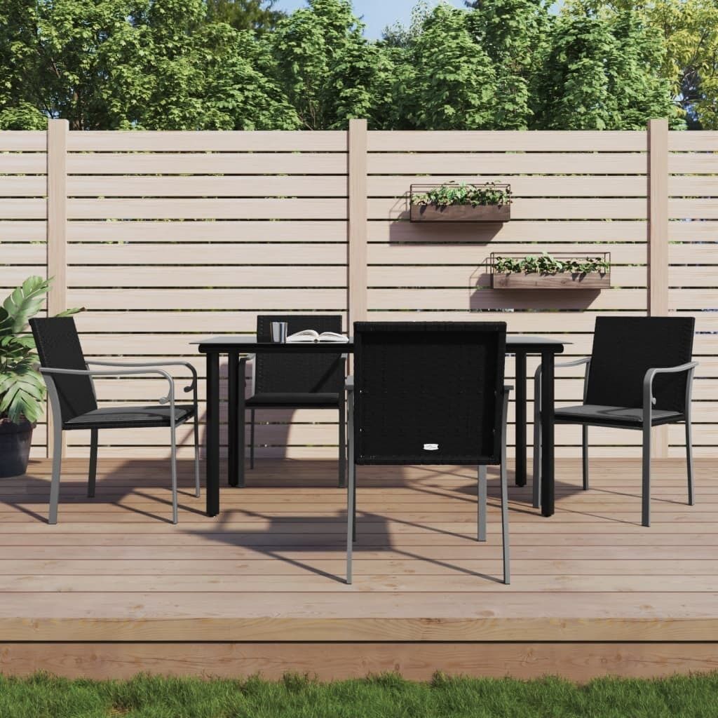 Garden Dining Set with Cushions Poly Rattan and Steel Price