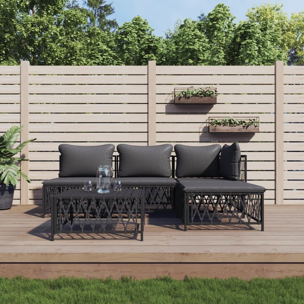 Garden Lounge Set with Cushions Steel Price