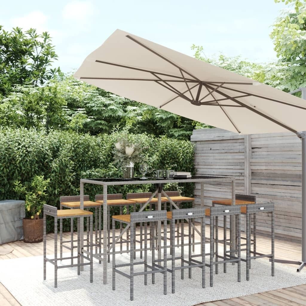 Garden Bar Set Poly Rattan& Solid Wood Acacia Price