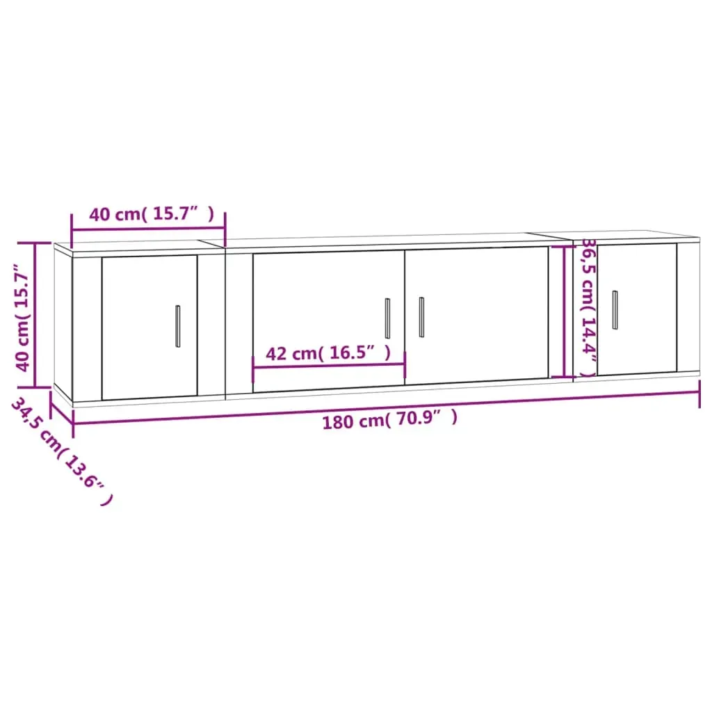 3 Piece TV Cabinet Set Engineered Wood Price