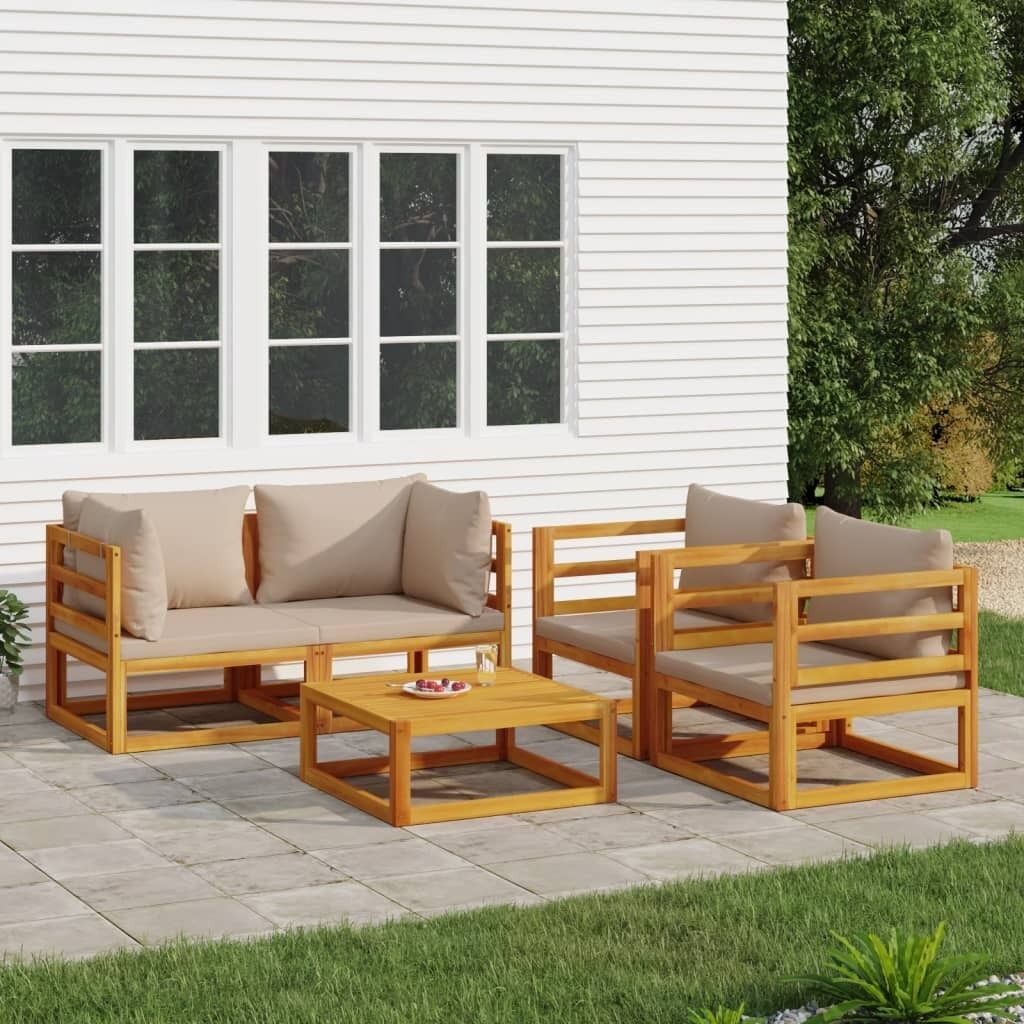Garden Lounge Set with Cushions Solid Wood Price