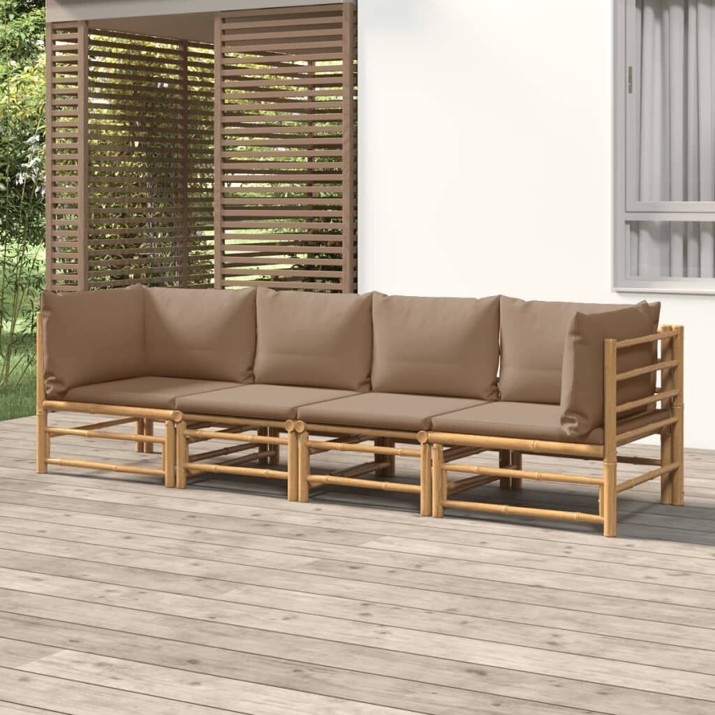 Garden Lounge Set with Cushions Bamboo Price