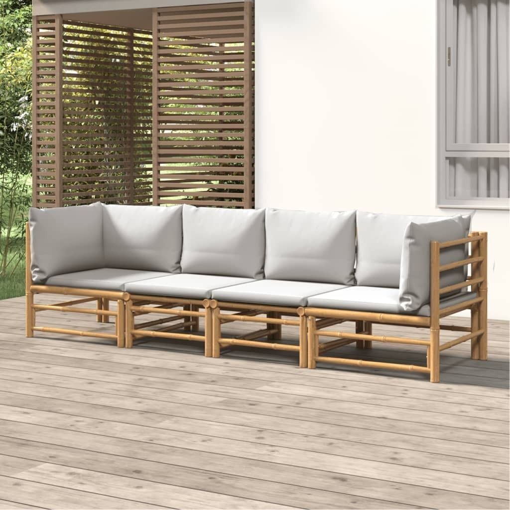 Garden Lounge Set with Cushions Bamboo Price