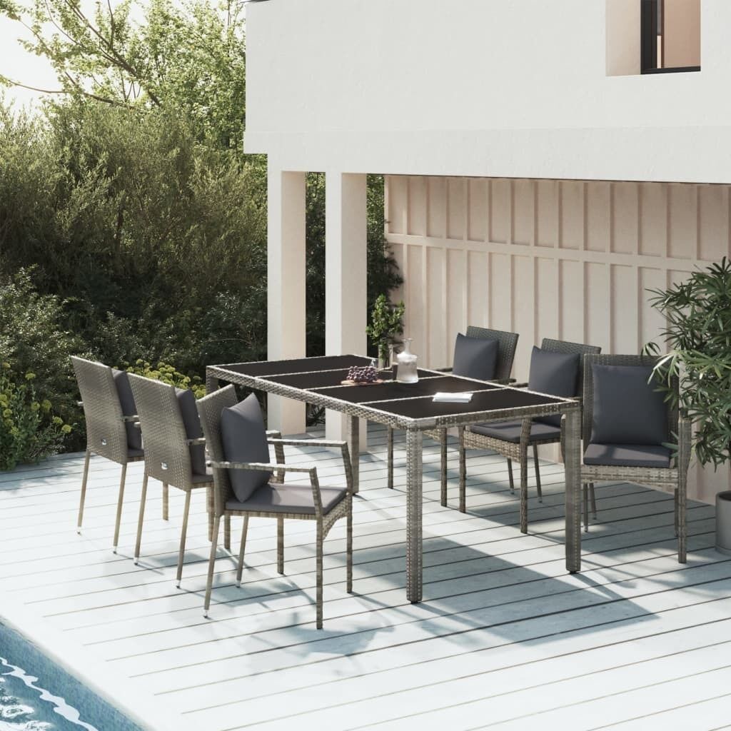 Garden Dining Set with Cushions Poly Rattan Price