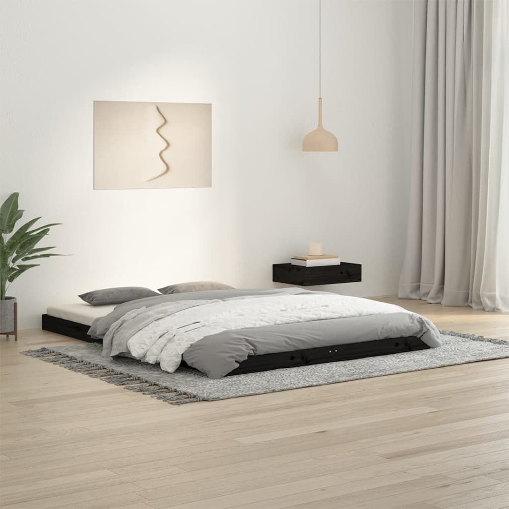 Bed Frame without Mattress White 183x203 cm King Solid Wood Pine Price