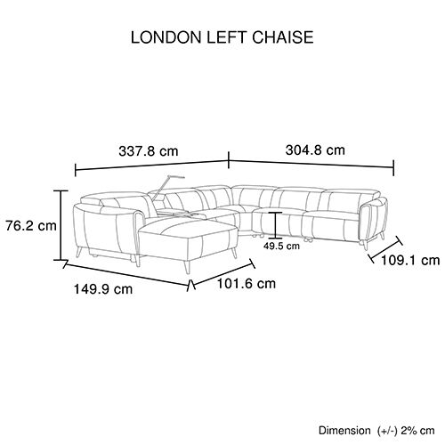 London Sofa Leather With Left Chaise Price