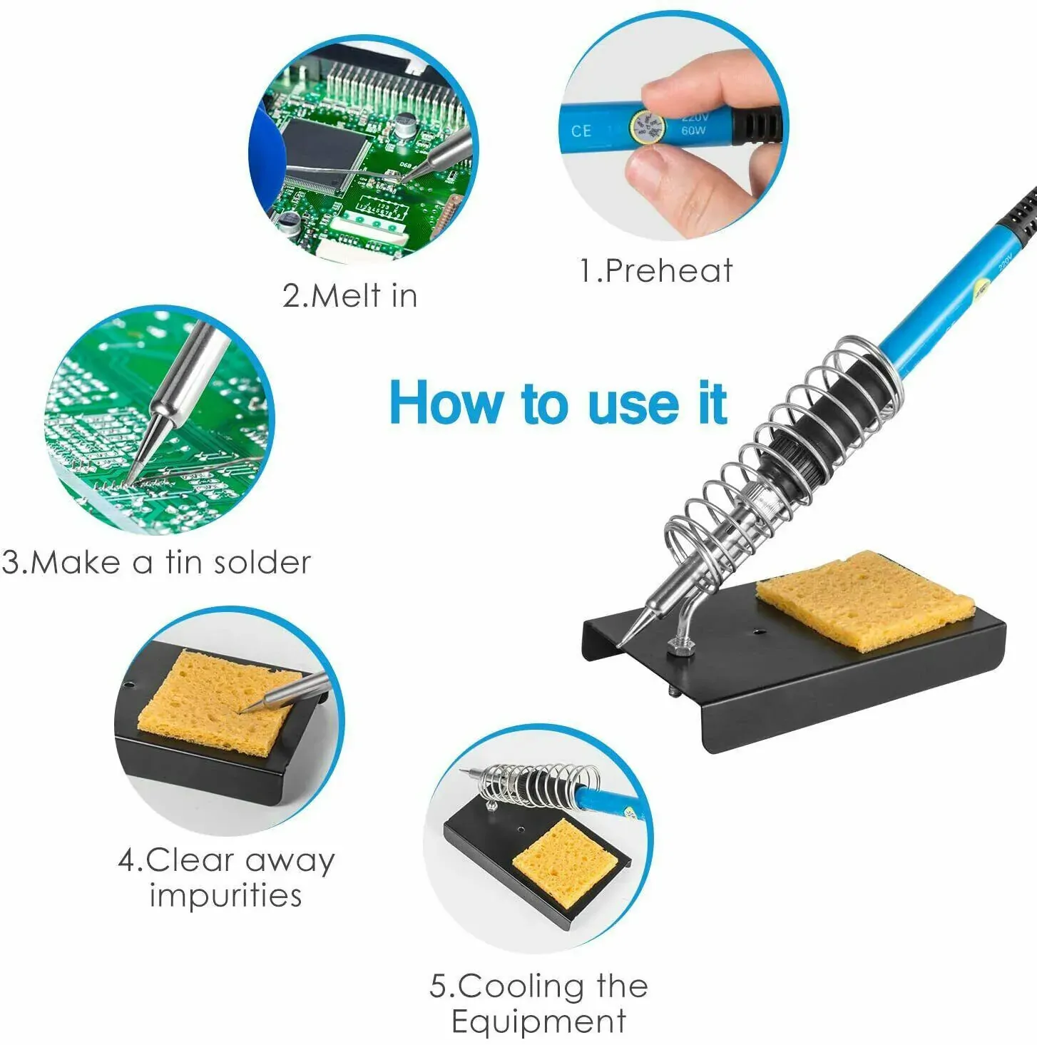 60W Soldering Iron Kit Welding Solder Station Wire Desoldering Pump Multimeter Price