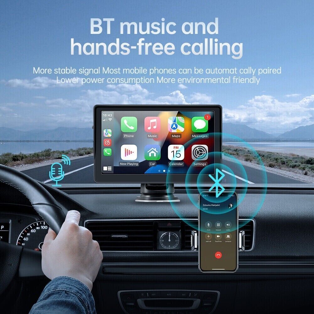 7 inch Portable Wireless Car Radio Auto Stereo Apple Carplay Android Bluetooth + Cam Price