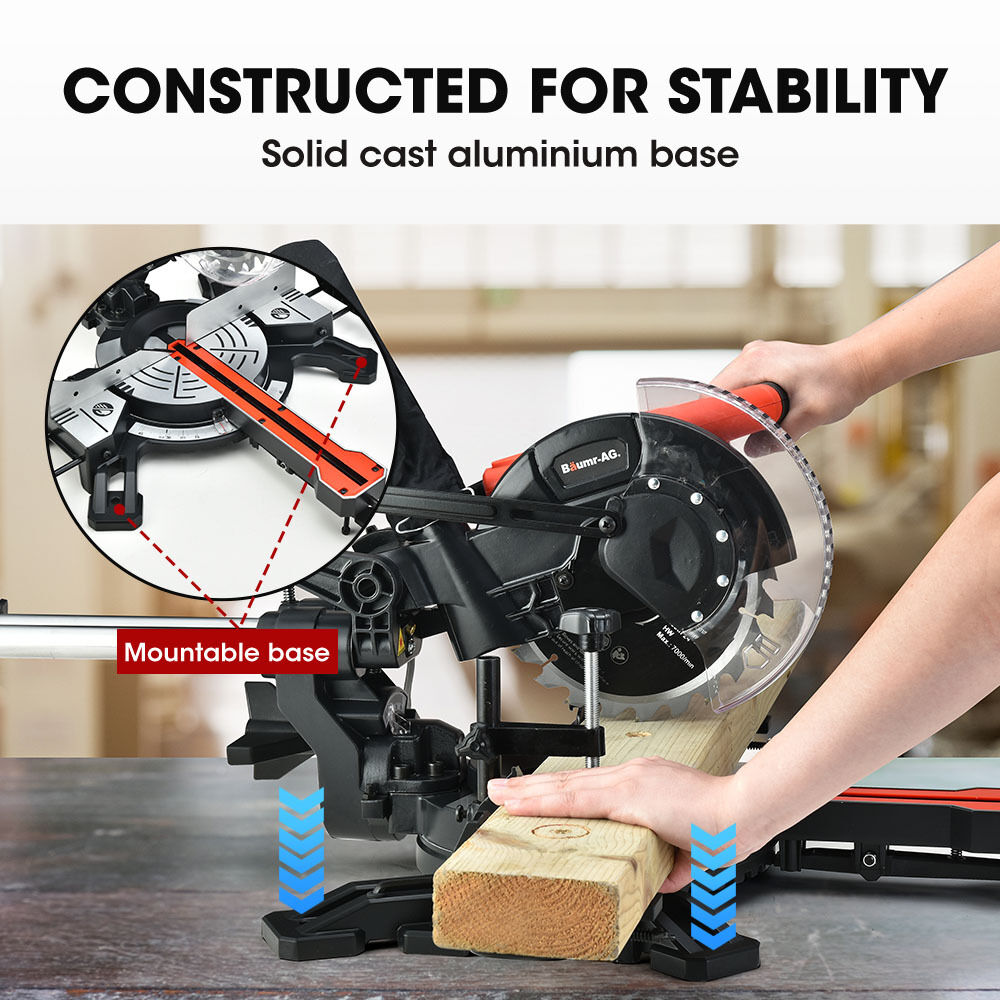 BAUMR-AG 210mm Compound Mitre Saw Dual Bevel Sliding Drop Saws 1500W Price
