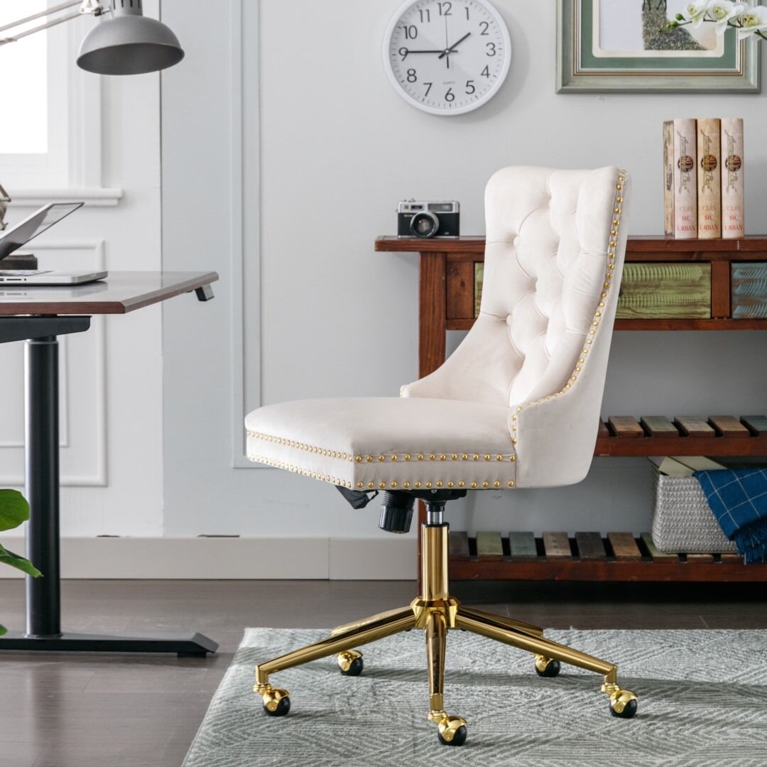 Velvet Home Office Chair- Beige Price
