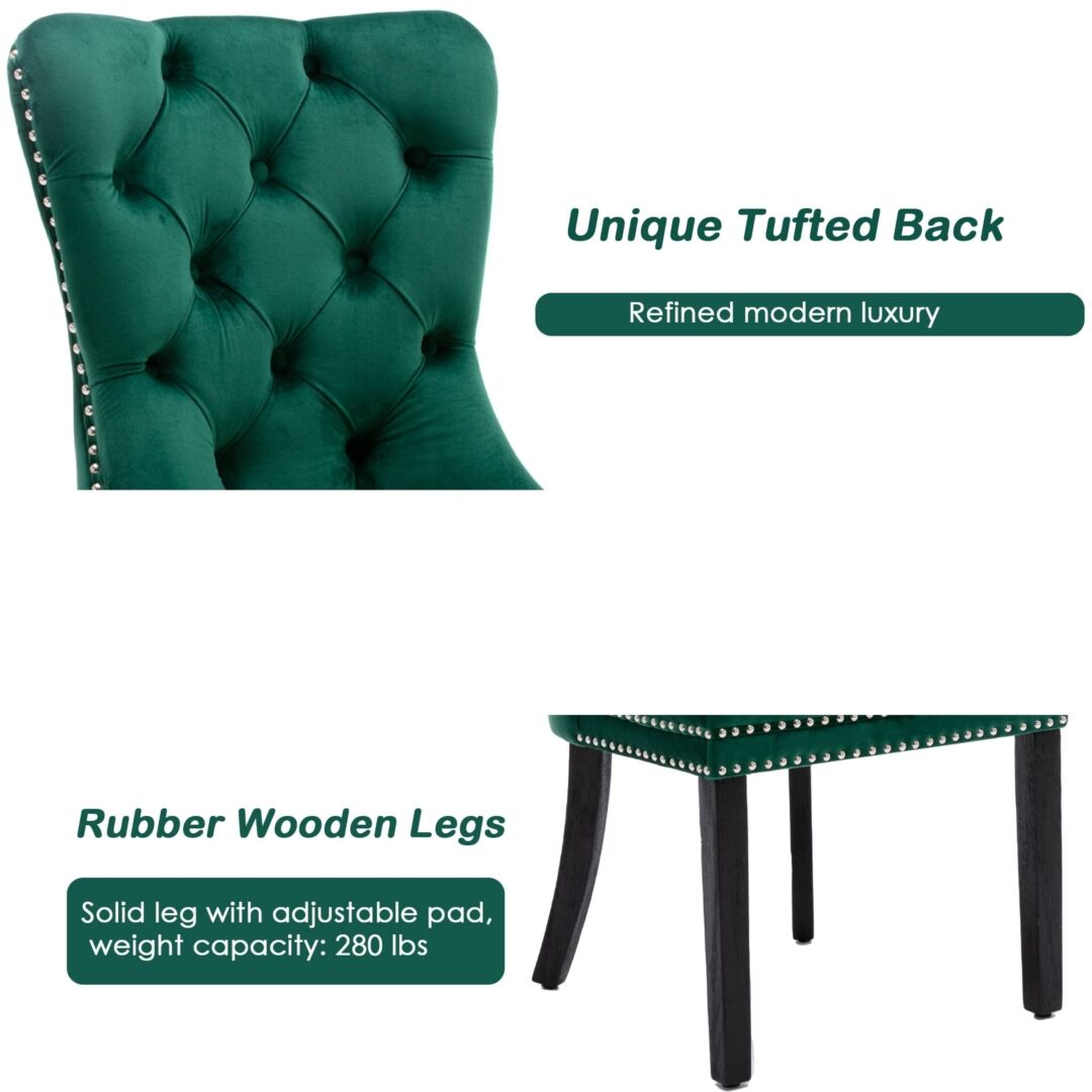 6x Velvet Dining Chairs- Green Price