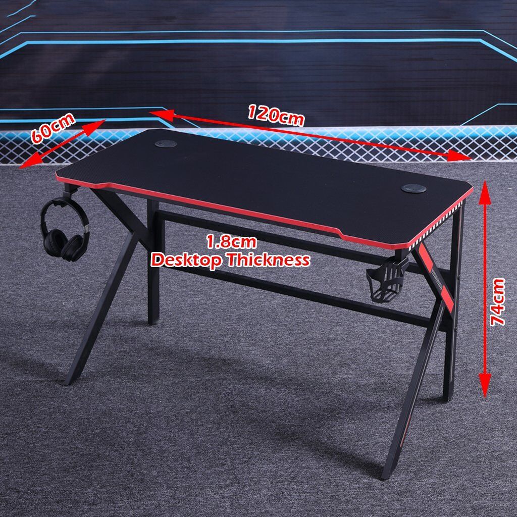 Gaming Desk Desktop PC Computer Desks Desktop Racing Table Office Laptop Home K-Shaped Legs Black 120cm Price
