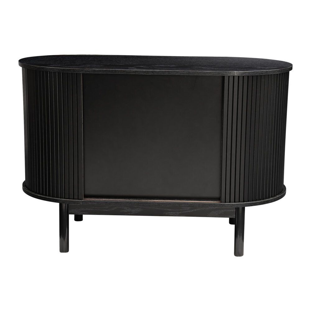 Mid-Century Black Ribbed Sideboard Cabinet Price