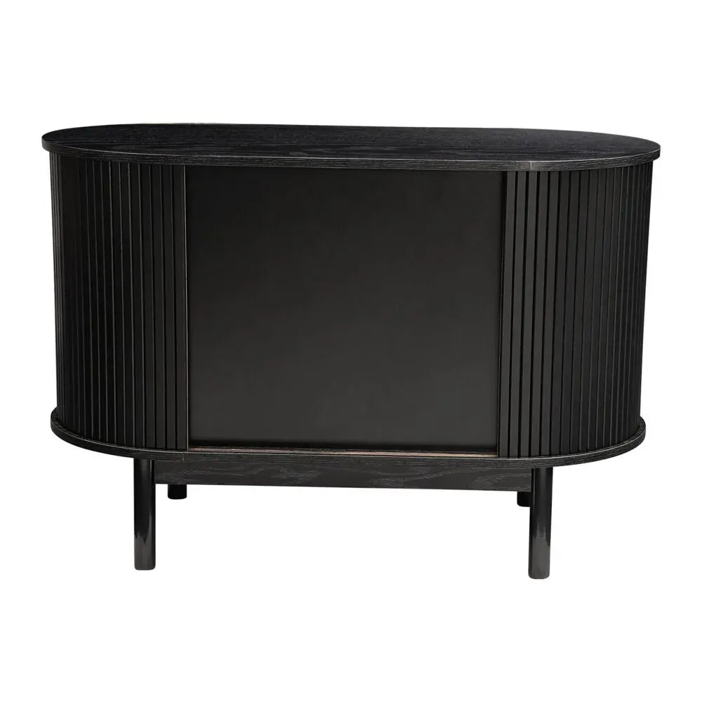 Mid-Century Black Ribbed Sideboard Cabinet Price