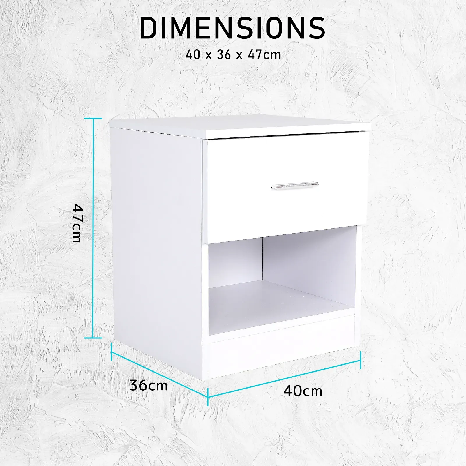 2X Bedside Tables Storage Cabinet Nightstand 1 Drawer 1 Shelf ELLA WHITE Price