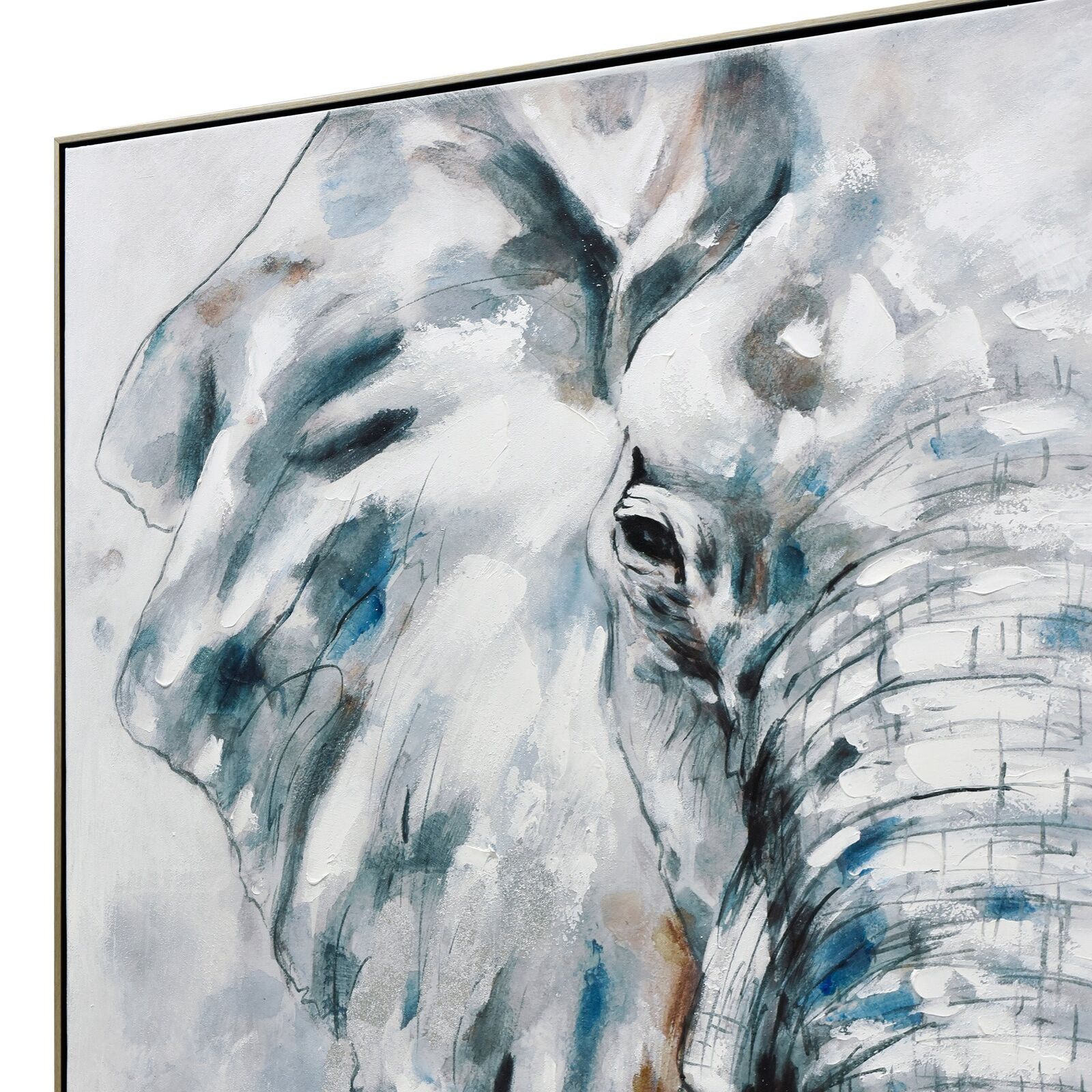 80X120cm Azure Tusker Champagne Framed Hand Painted Canvas Wall Art Price