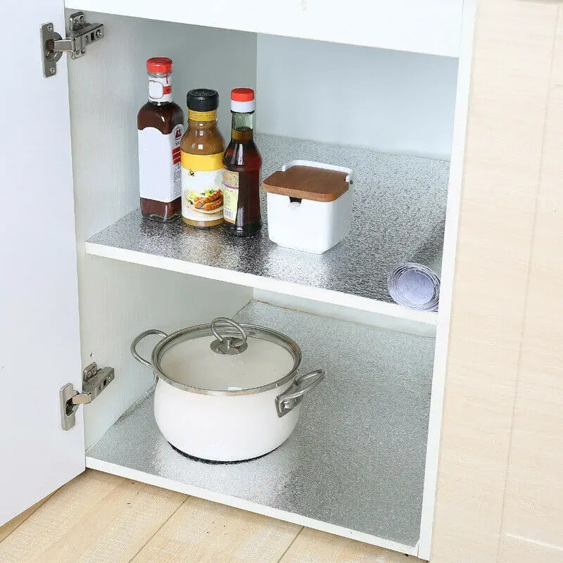 Aluminum Foil Sticker Self Adhesive Oil-proof Waterproof Kitchen Cabinet Wall(60*300cm) Price