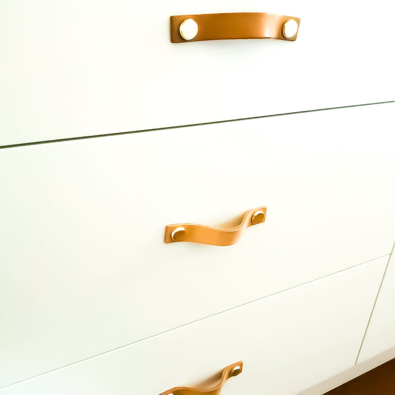 100% Genuine Leather Door Knob Cabinet Kitchen Drawer Handle Pull laundry gold Price