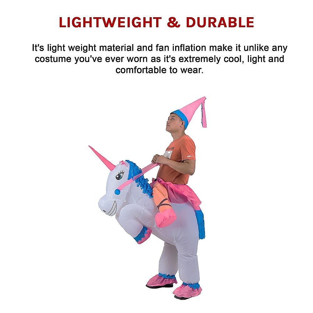 UNICORN Fancy Dress Inflatable Suit -Fan Operated Costume Price