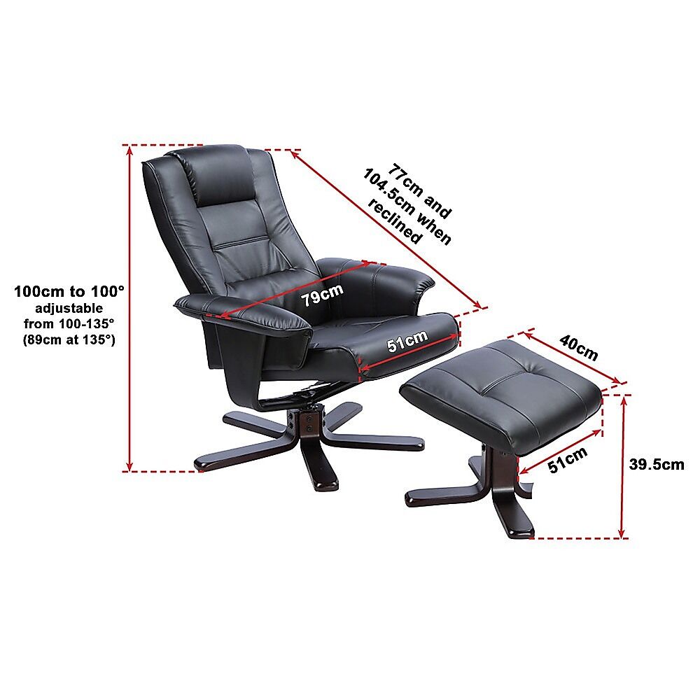 PU Leather Massage Chair Recliner Ottoman Lounge Remote Price