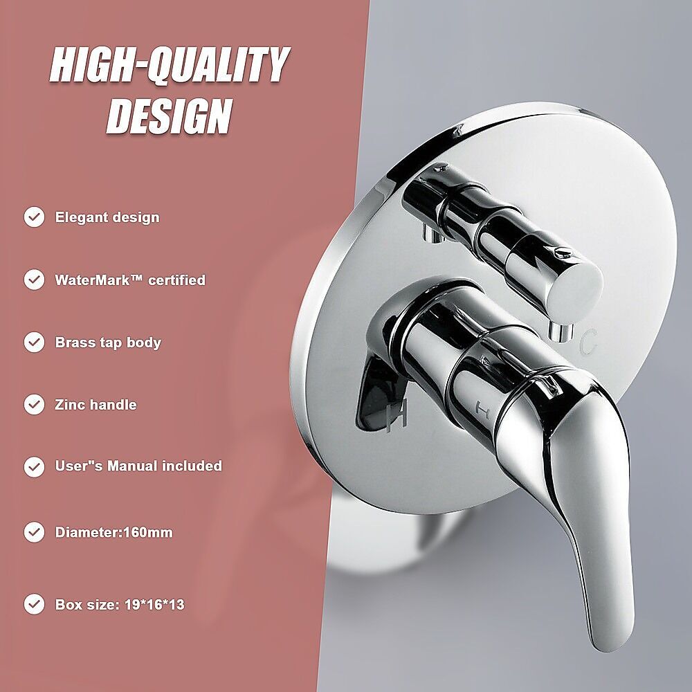 Chrome Bathroom Shower Wall Mixer Diverter w/ WaterMark Price