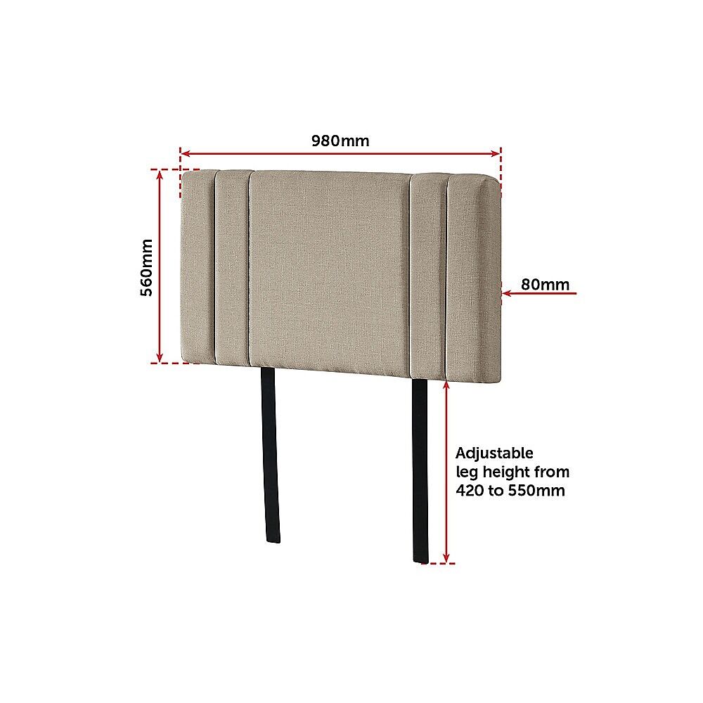 Linen Fabric Single Bed Deluxe Headboard Bedhead - Beige Price