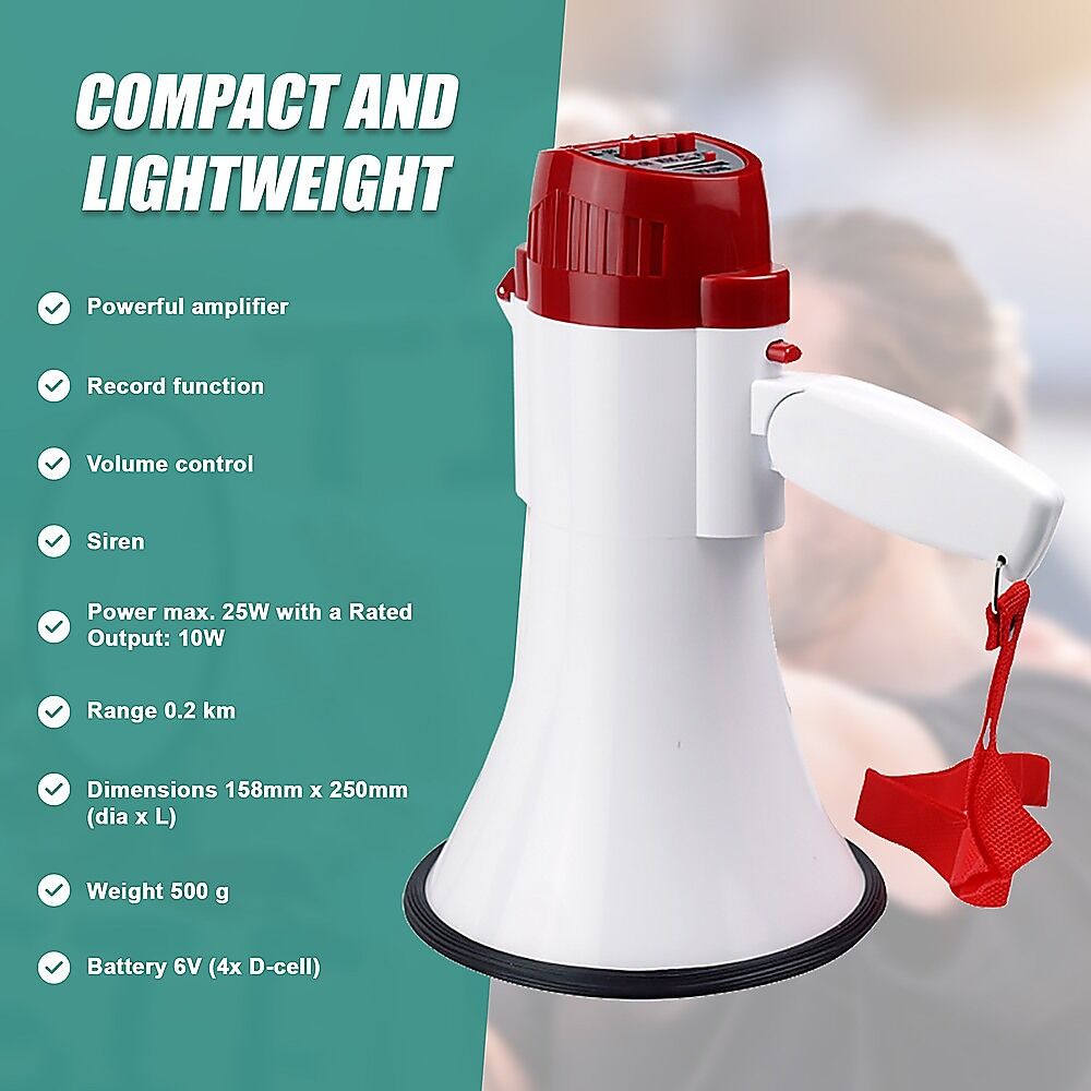 Audio Megaphone 25Watt Bull Horn with Siren Price