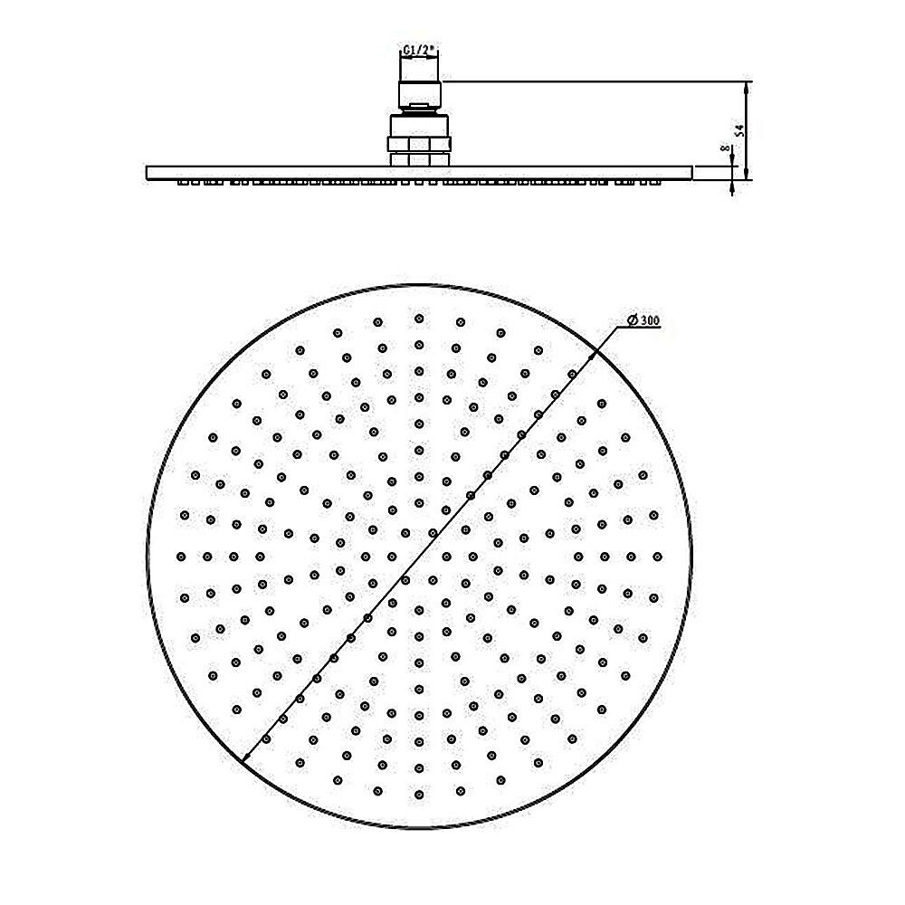 300mm Brass Shower Head Round Chrome Showerhead Price