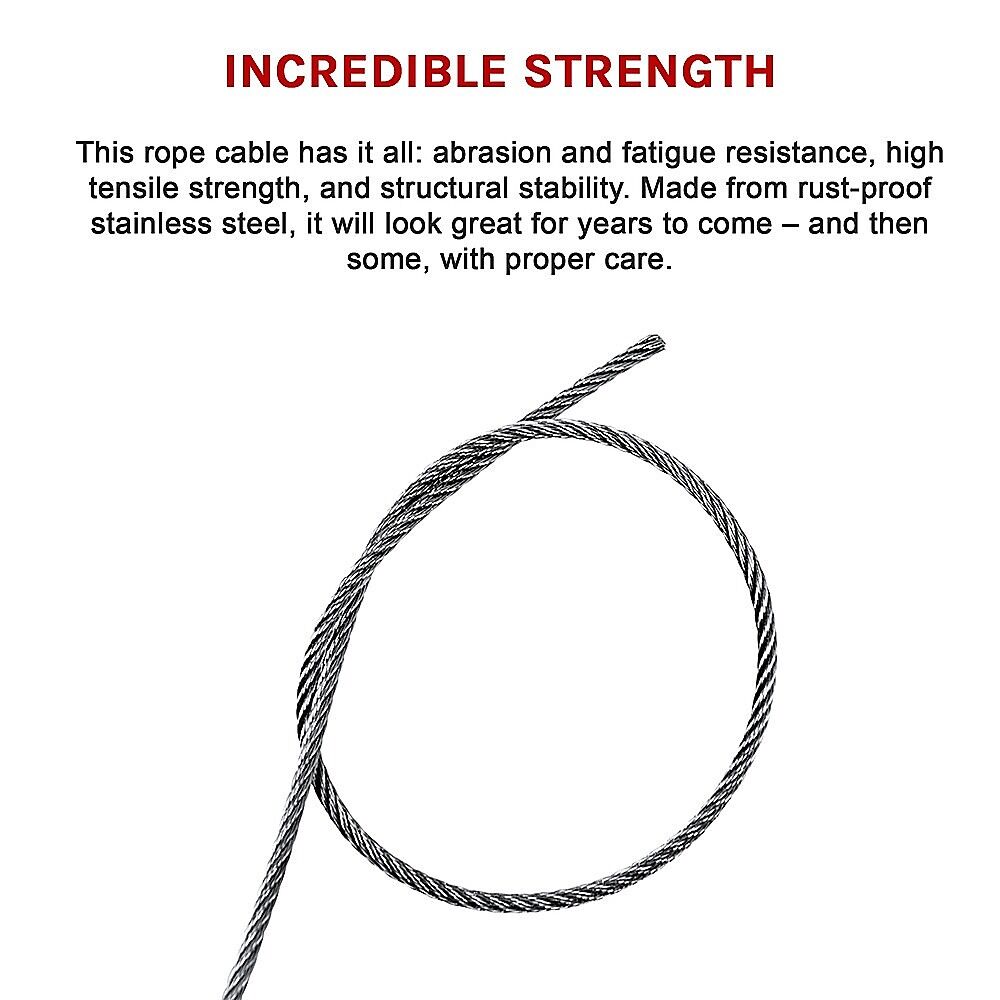 50M 316 Marine Stainless Steel Wire Rope Cable Decking Balustrade Rigging 7x19 4mm Price