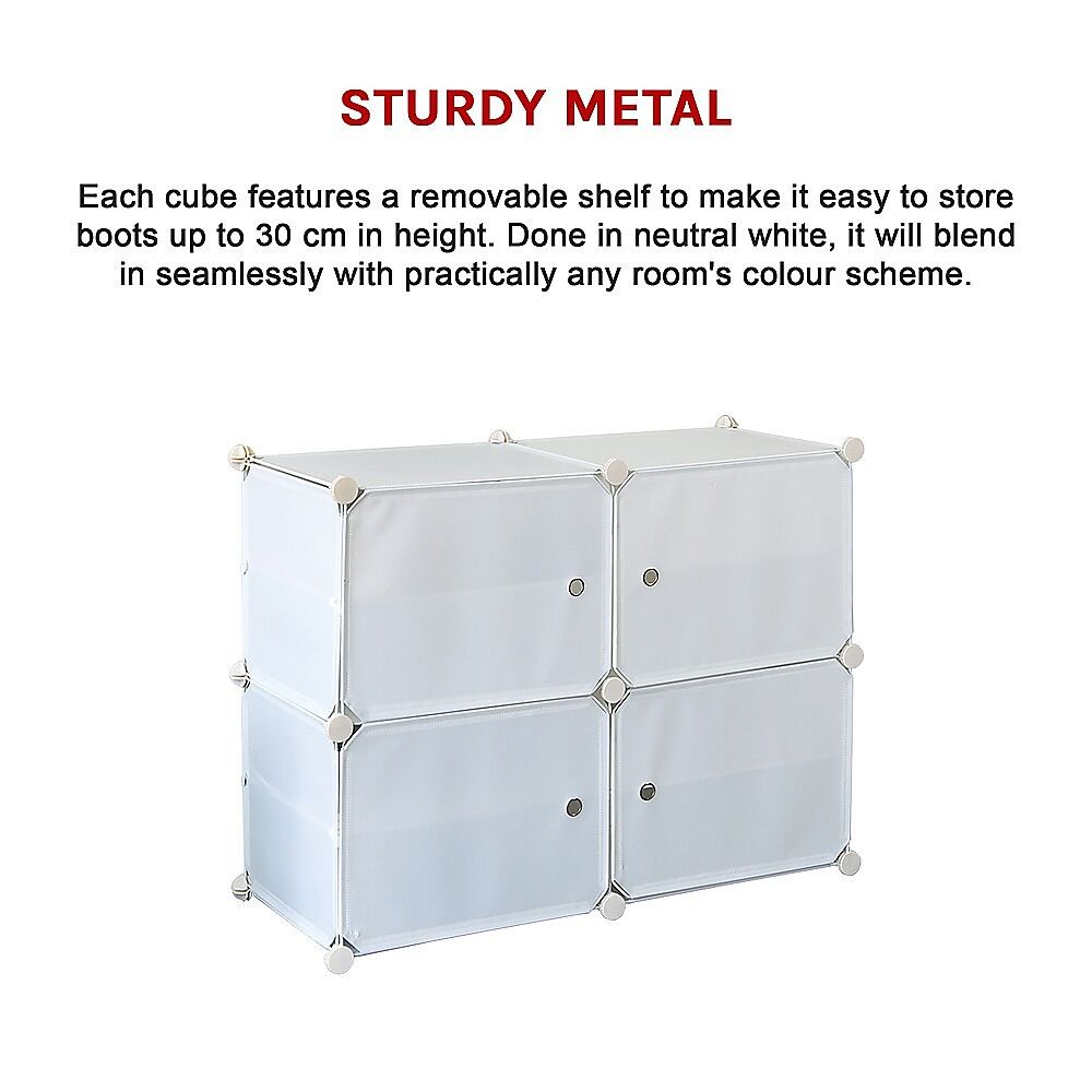 White Cube DIY Shoe Cabinet Rack Storage Portable Stackable Organiser Stand Price