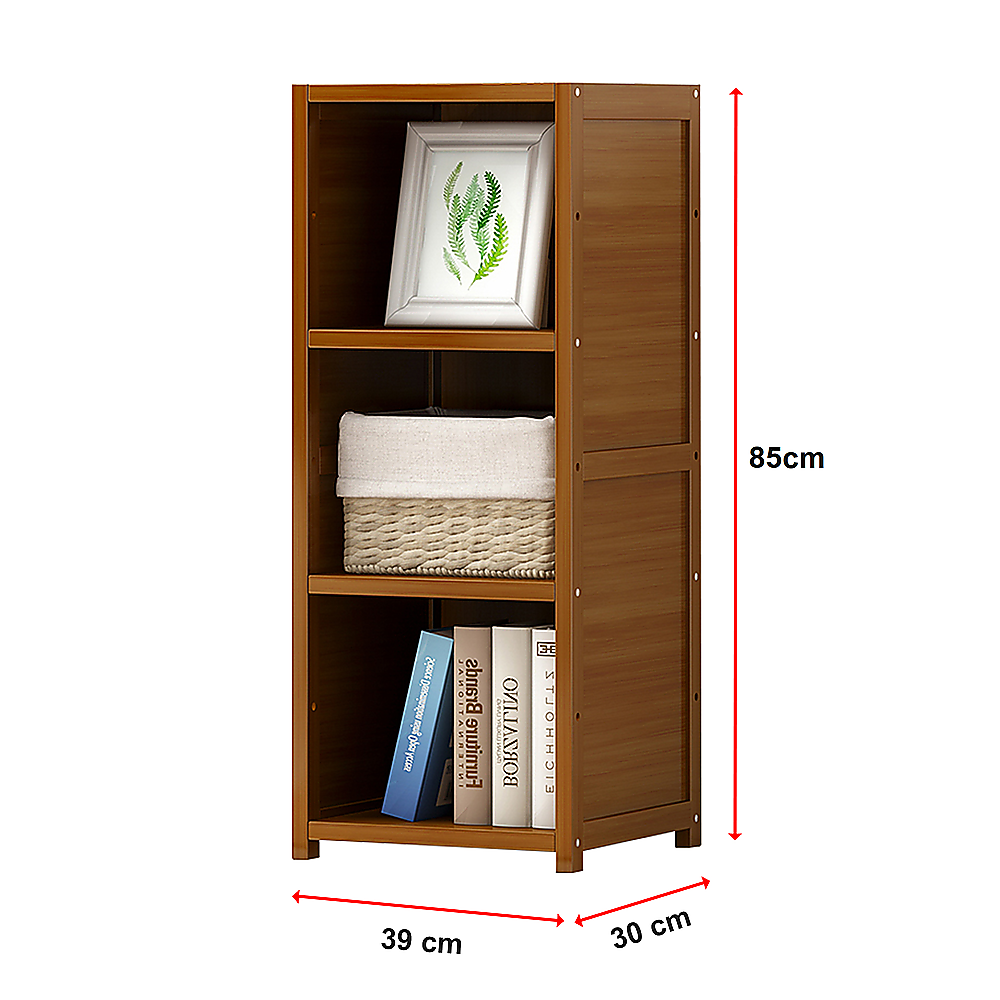 Bamboo Adjustable Shelf Bookcase Display Storage Rack Stand Livingroom Bedroom Price