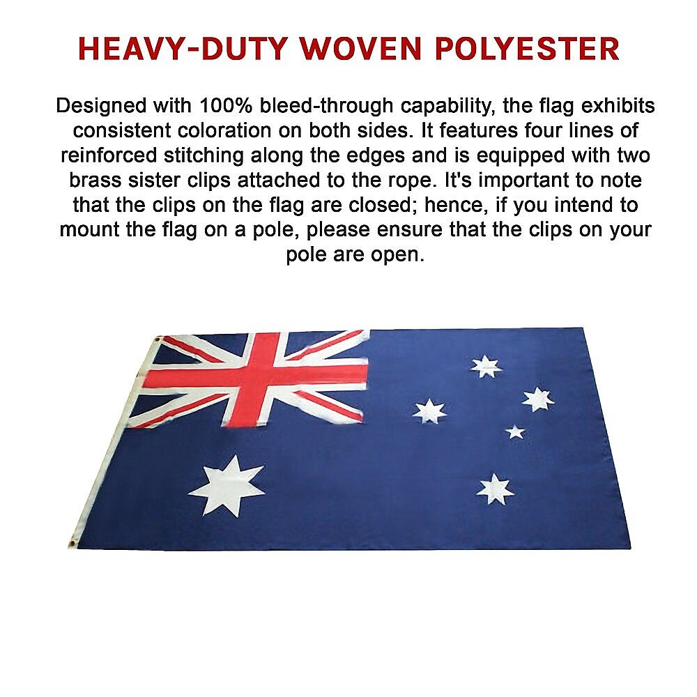 Australian Flag Heavy Duty Woven Spun Poly Australia Flag Metal Clips Price